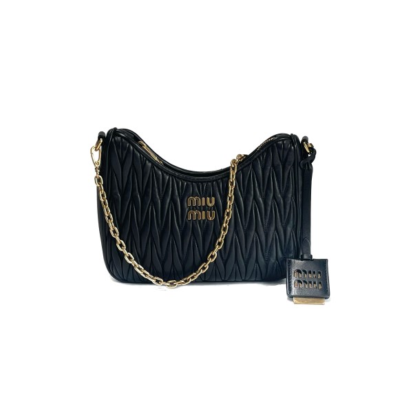 Miu Miu Matelassé Leather Hobo Bag